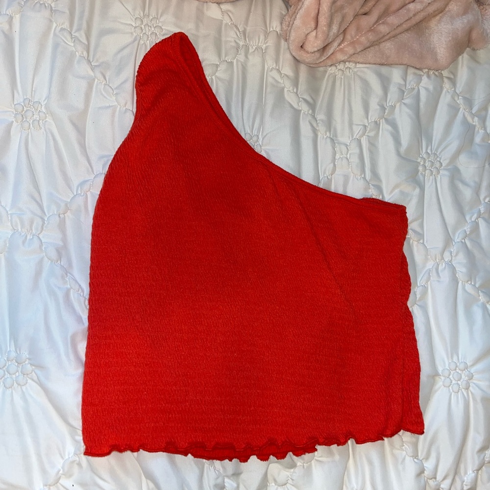 Altar’d State Red One-Shoulder Tank Top